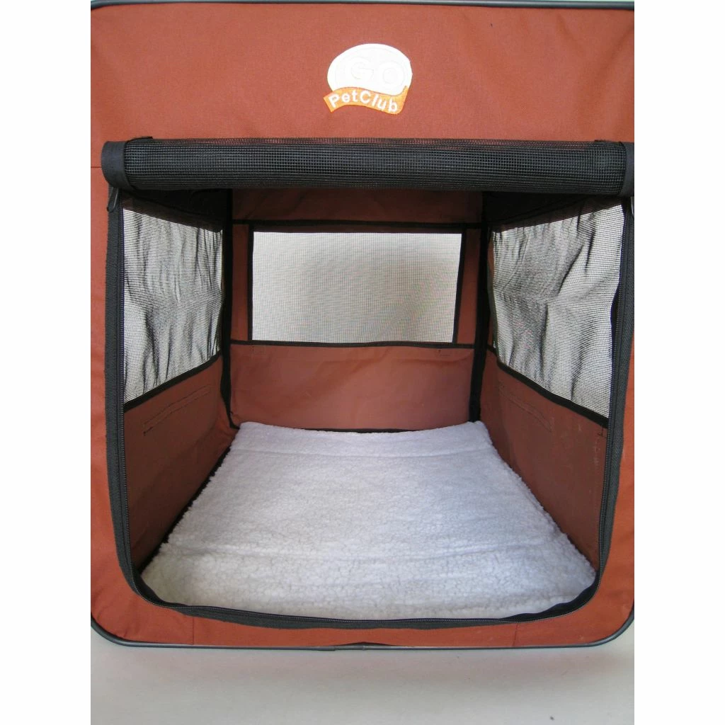 Go Pet Club Polyester Soft Dog Crate, 43 in., Brown - Image 2