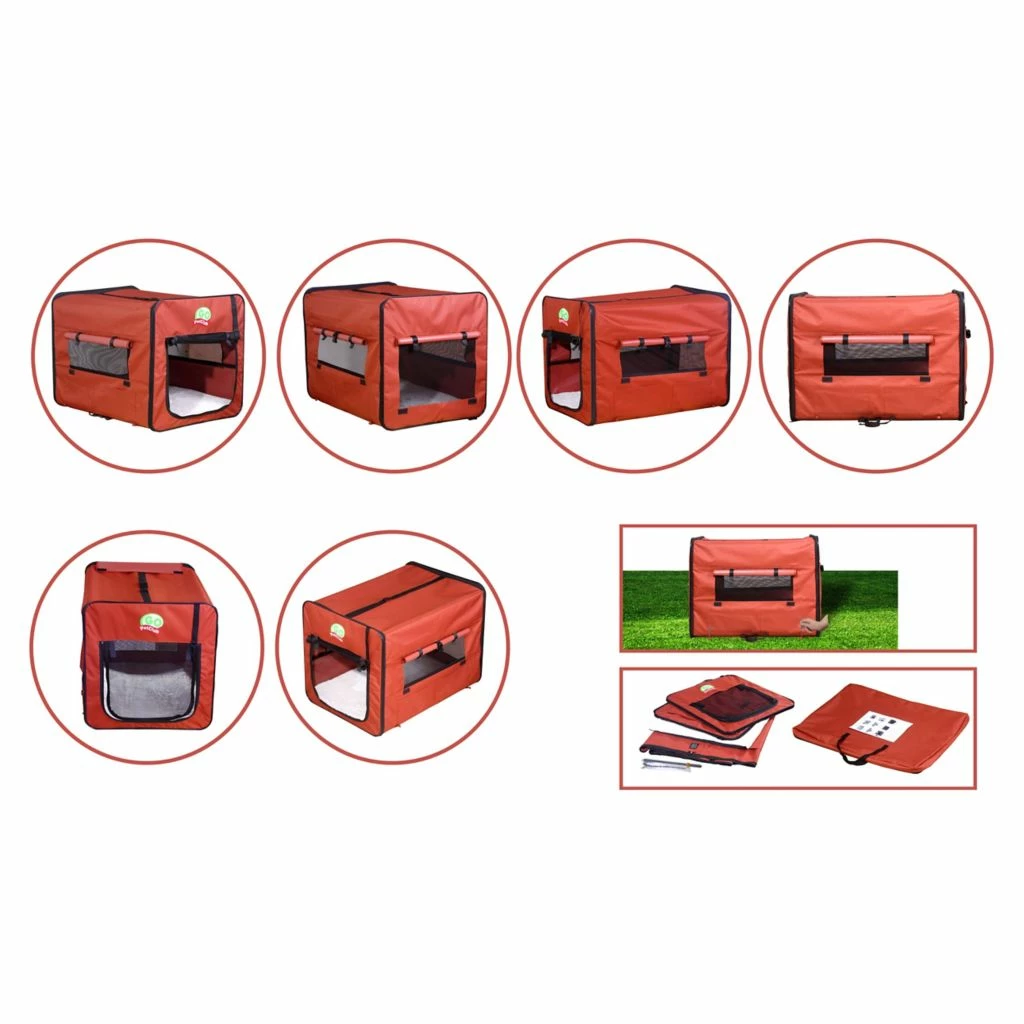 Go Pet Club Polyester Soft Dog Crate, 43 in., Brown - Image 3