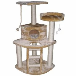Go Pet Club 47.5 in. Cat Tree Condo Furniture, Beige