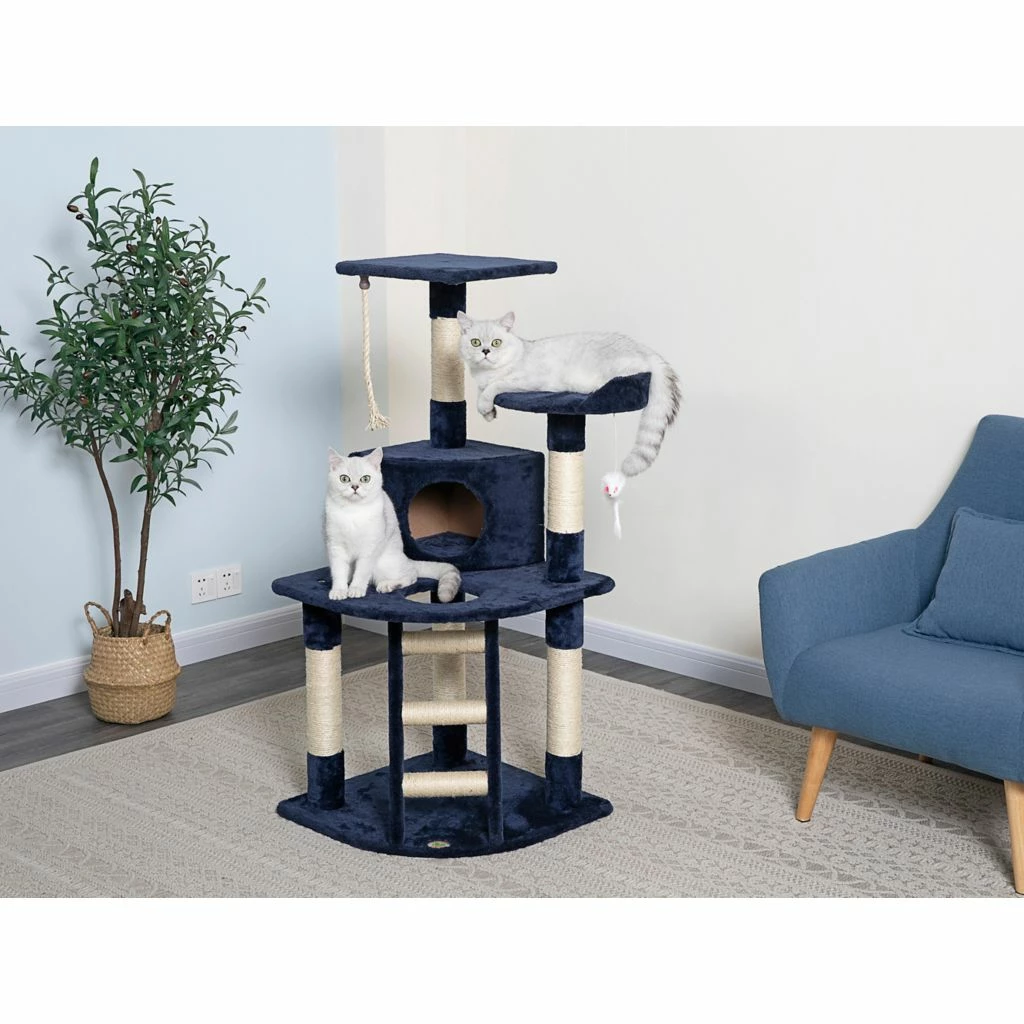 Go Pet Club 47.5 in. Cat Tree Condo Furniture, Blue