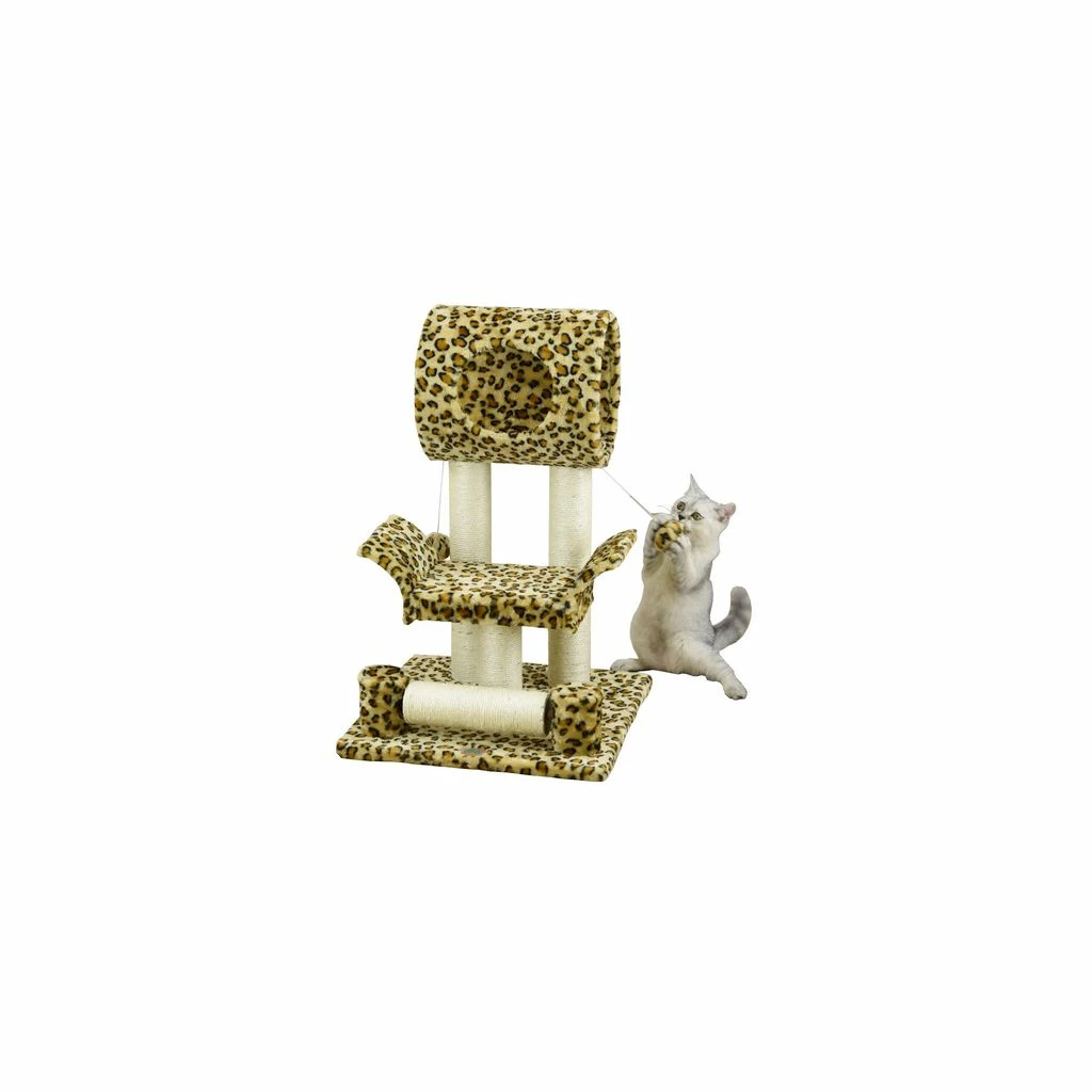 Go Pet Club 28 in. Cat Tree Condo Furniture, Leopard - Image 2