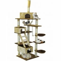 Go Pet Club 108 in. Cat Furniture Condo Tree, Beige/Brown