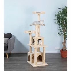 Go Pet Club 67.25 in. Cat Tree Furniture Condo, Beige