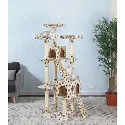 Go Pet Club 72 in. Paw Print Cat Tree
