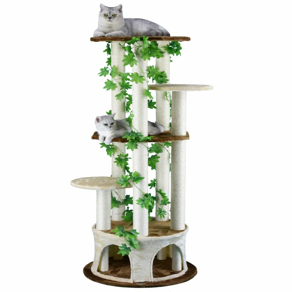 Go Pet Club 61 in. Cat Tree Furniture, Beige - Image 2