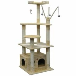 Go Pet Club 65.5 in. Cat Tree, Beige
