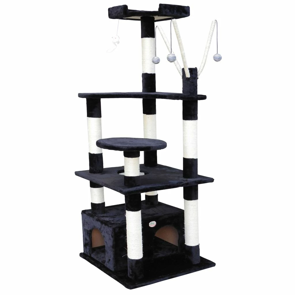 Go Pet Club 65.5 in. Cat Tree, Black