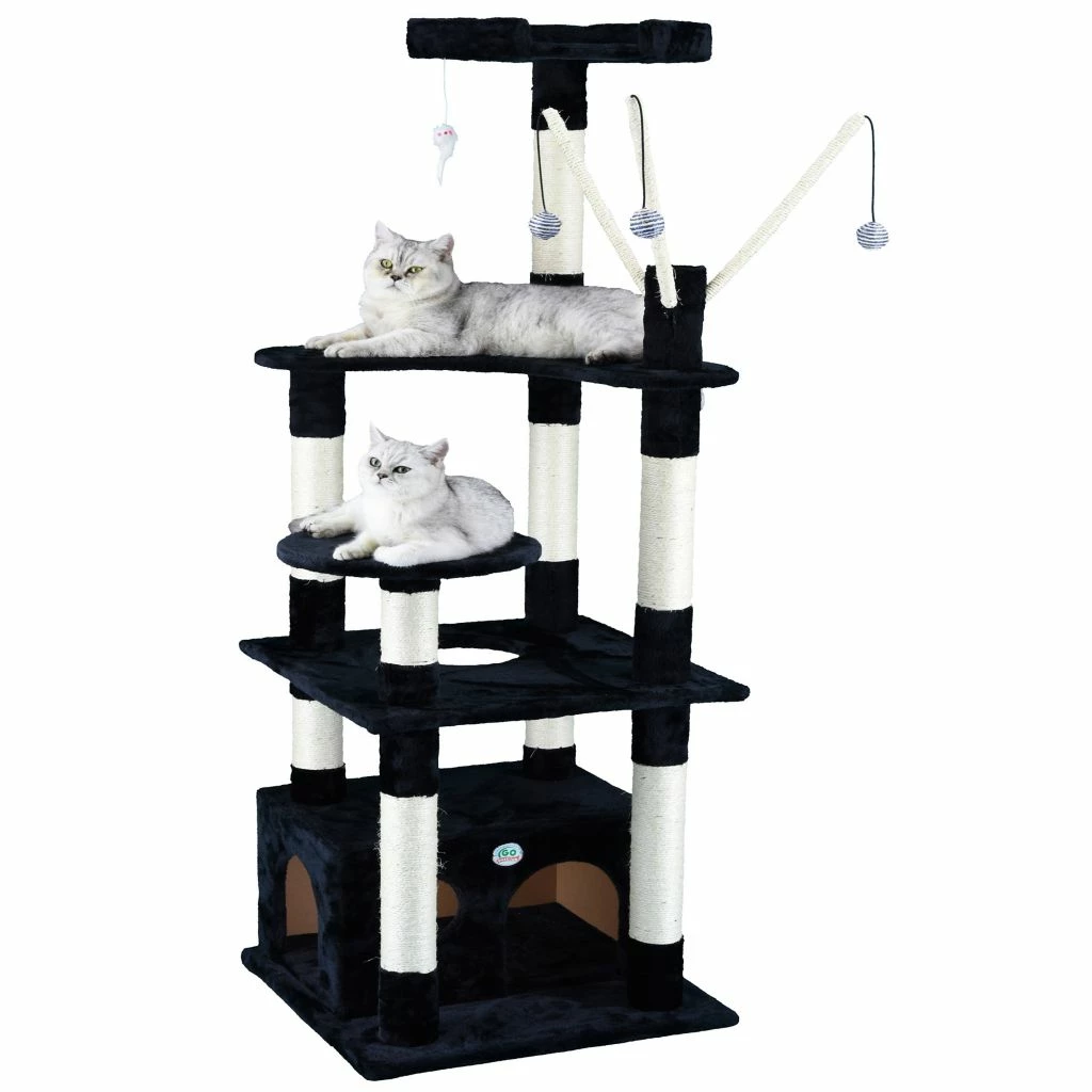 Go Pet Club 65.5 in. Cat Tree, Black - Image 2