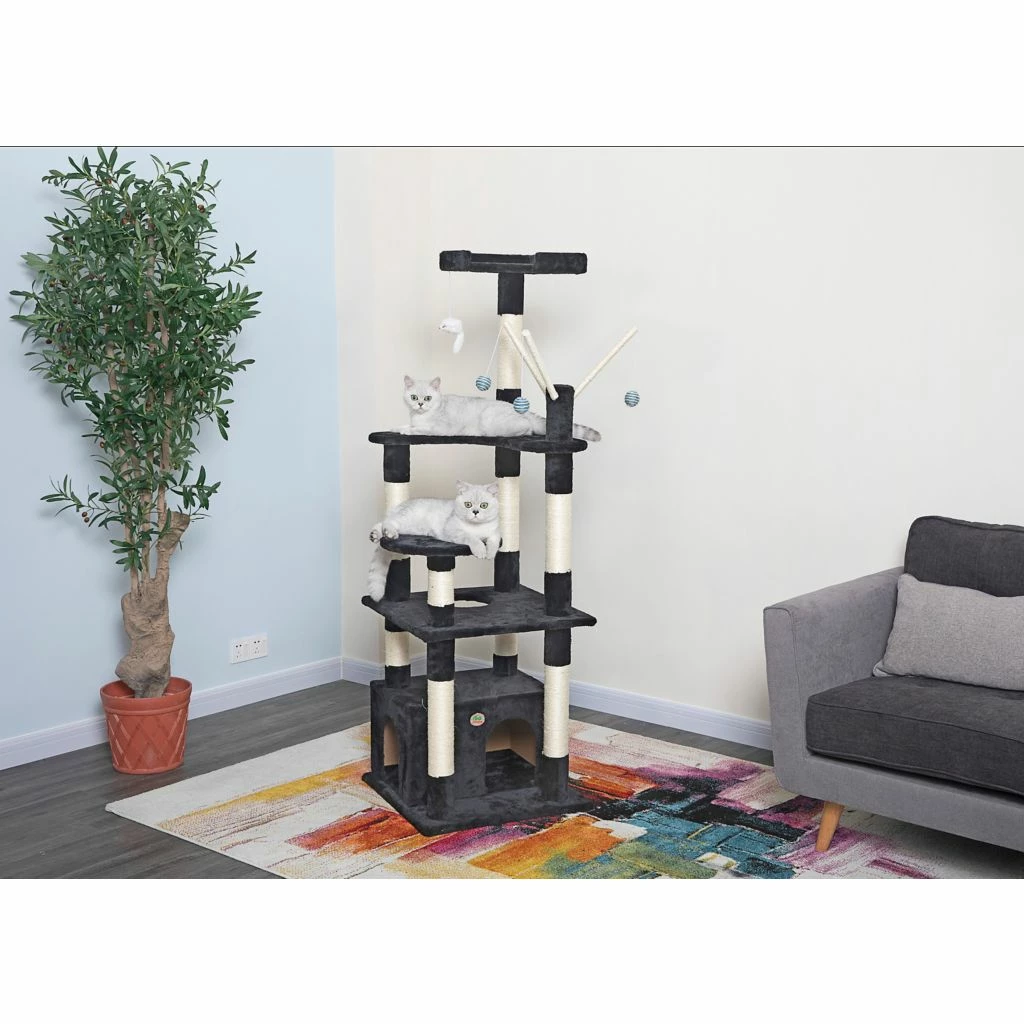 Go Pet Club 65.5 in. Cat Tree, Black - Image 3