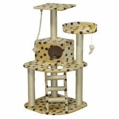 Go Pet Club 47.5 in. Paw Print Cat Tree Condo Furniture