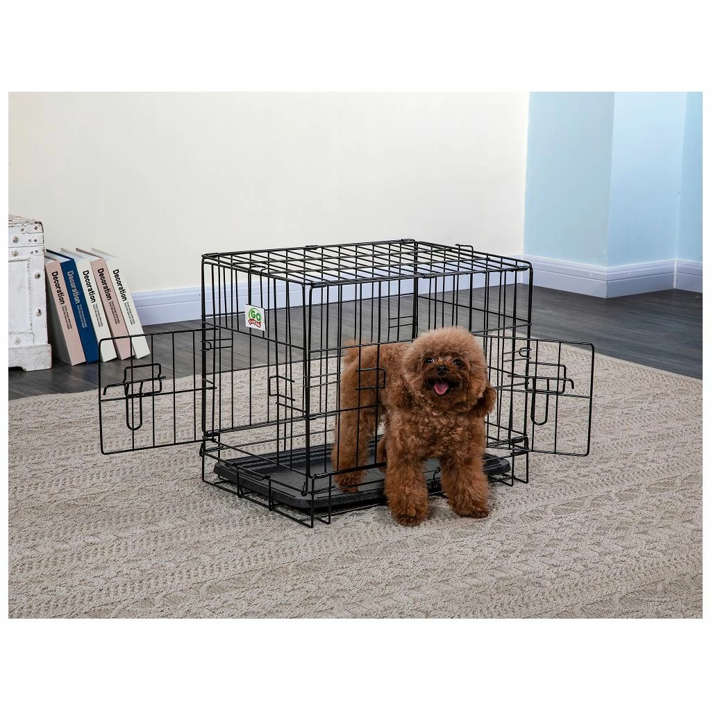 Go Pet Club 2-Door Metal Dog Crate with Divider, 24 in. - Image 2