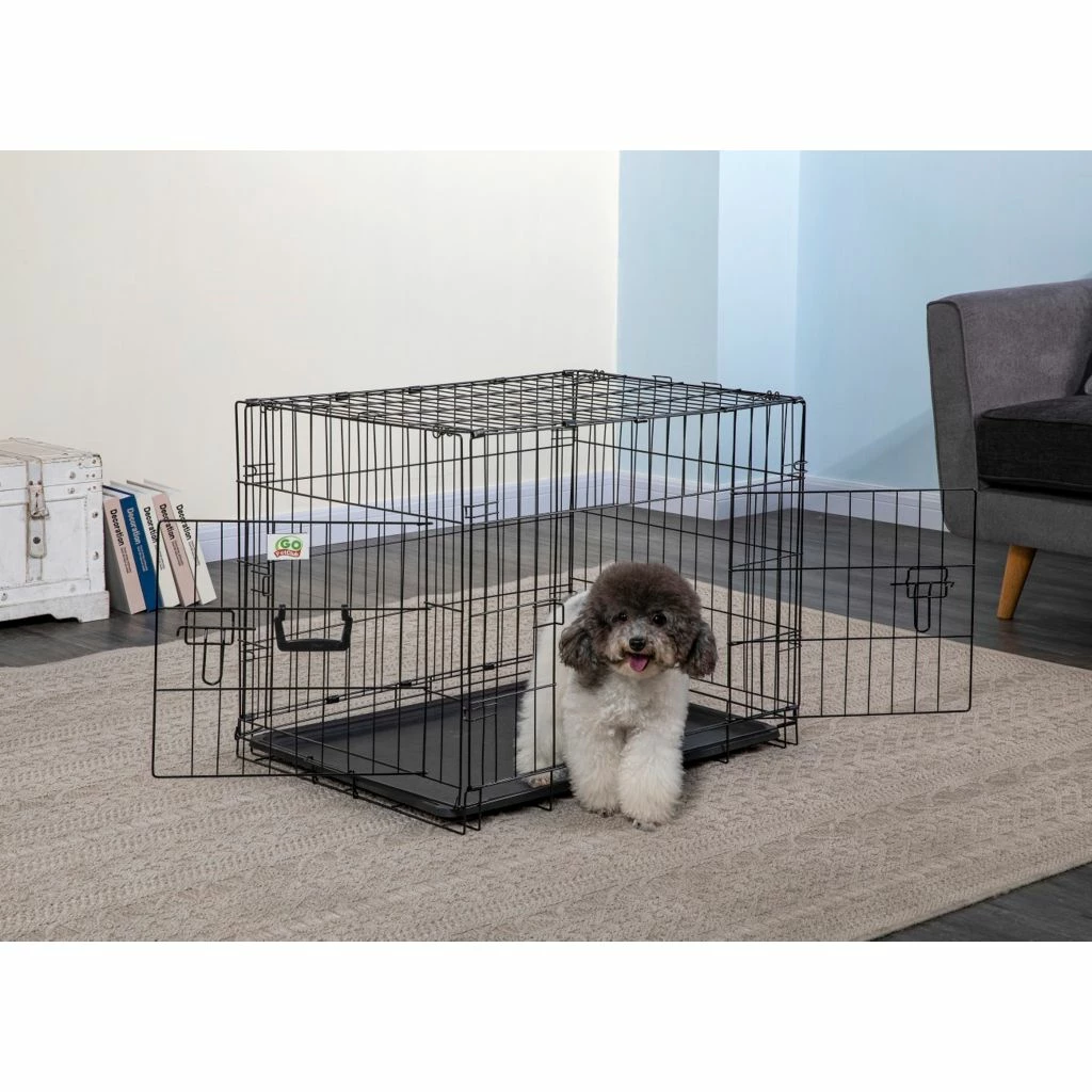 Go Pet Club 2-Door Metal Dog Crate with Divider, 30 in.