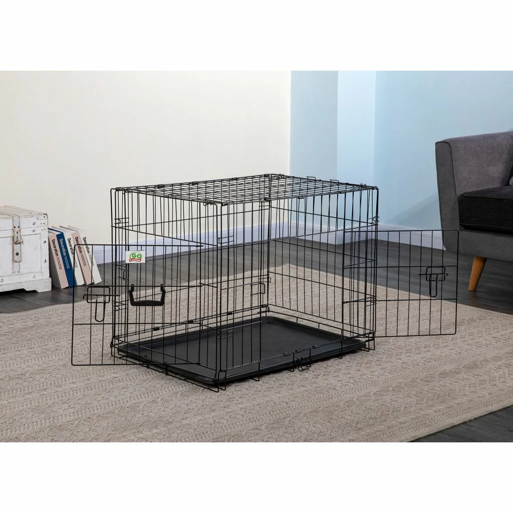 Go Pet Club 2-Door Metal Dog Crate with Divider, 30 in. - Image 2