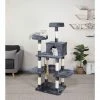 New! Go Pet Club 61.5 in. Jungle Rope Cat Tree with Sisal Covered Posts, Compressed Wood, Faux Fur Finish, Gray