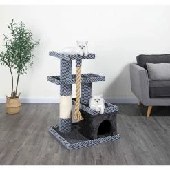 New! Go Pet Club 38 in. Sequoia Cat Tree Condo with Jungle Rope and Sisal Scratching Post, Carpet, Faux Fur