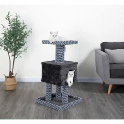 New! Go Pet Club 37.25 in. Sequoia Cat Tree Condo, Carpet, Faux Fur