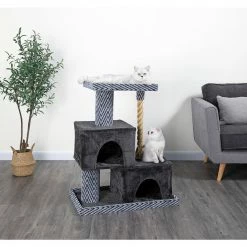 New! Go Pet Club 37 in. Sequoia Cat Tree House with Jungle Rope, Carpet, Faux Fur