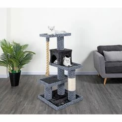 New! Go Pet Club 49.5 in. Sequoia Cat Tree Condo with Jungle Rope and Sisal Scratching Post, Carpet, Faux Fur