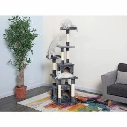 New! Go Pet Club 67 in. Classic Cat Tree Condo Furniture with Sisal Scratching Posts, Compressed Wood, Faux Fur Finish