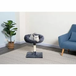 New! Go Pet Club 18 in. Cat Tree Perch with Sisal Scratching Post, Compressed Wood, Faux Fur Finish