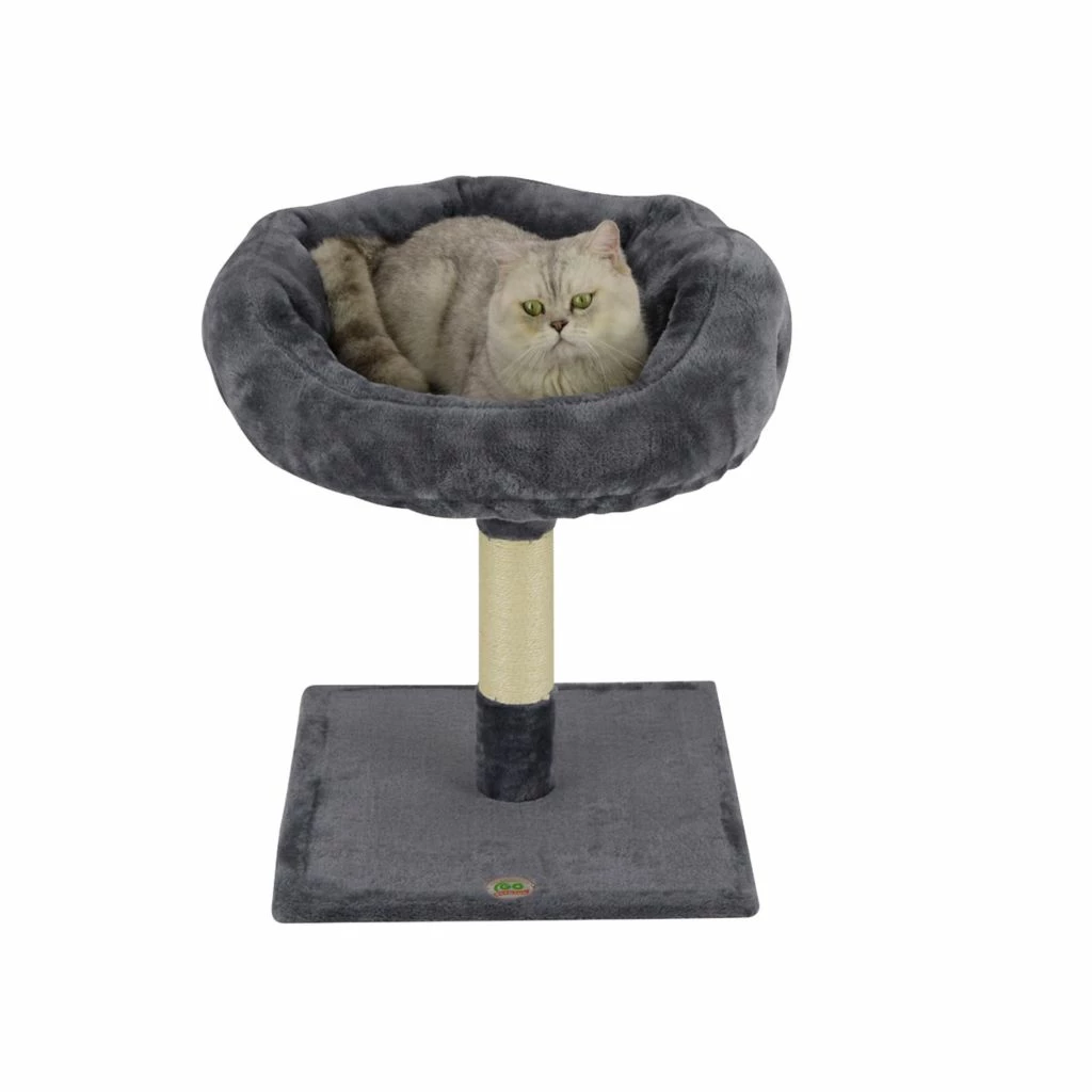New! Go Pet Club 18 in. Cat Tree Perch with Sisal Scratching Post, Compressed Wood, Faux Fur Finish - Image 2