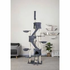 New! Go Pet Club 106 in. Cat Tree House with Sisal Covered Scratching Posts, Compressed Wood, Faux Fur Finish