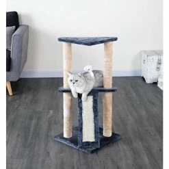Go Pet Club 35 in. Kitten Cat Tree with Scratching Board, Natural Sisal Rope, Compressed Wood, Faux Fur Finish