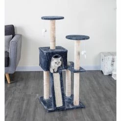 Go Pet Club 44 in. Kitten Cat Tree with Scratching Board, Compressed Wood, Faux Fur Finish