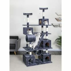 New! Go Pet Club Cat Tree Climber with Swing and Sisal Scratching Post, 87 in., Compressed Wood, Faux Fur Finish
